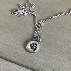 *Consigned* Numi olive stamped rain cloud charm sterling silver 16” chain